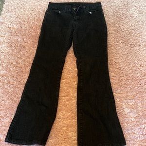 Calvin Klein black flare jeans.